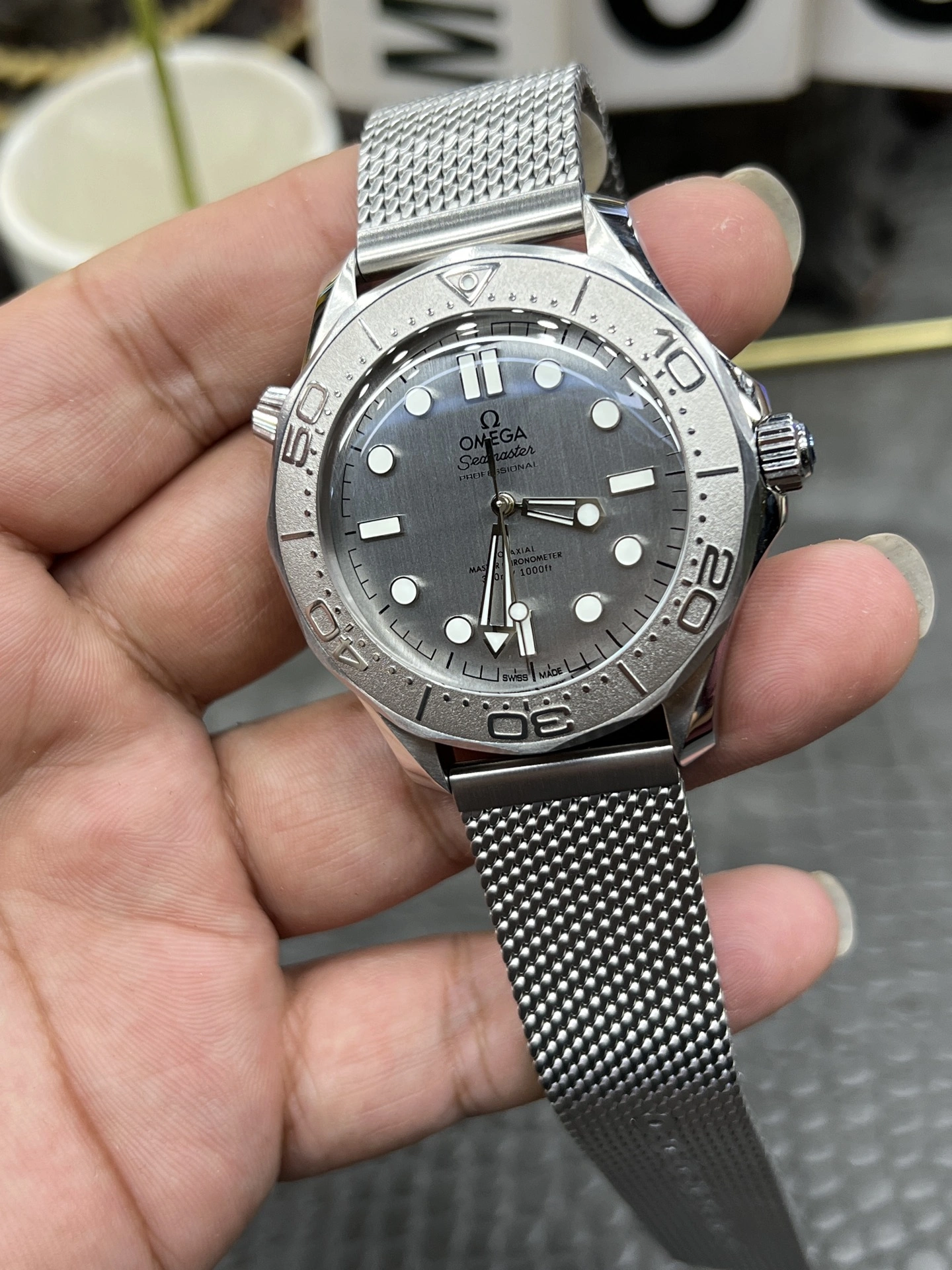 CBD Factory Omega Seamaster Diver 300M 42mm James Bond 60th Anniversary Mesh Bracelet (210.30.42.20.06.002) 1:1 Super Clone – DD8806 Movement SmoothTexture 227